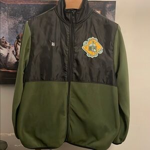 Disney Green and Black Lightweight Jacket with Fleece and Nylon